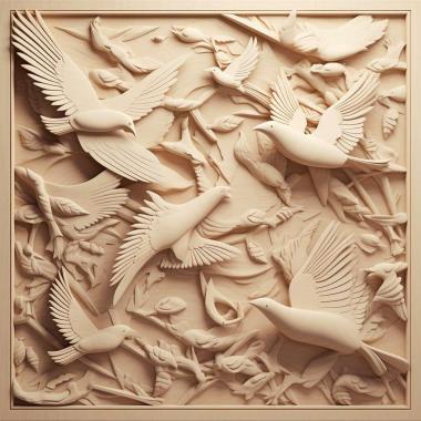 Patterns and decorations Flock 4 3d model